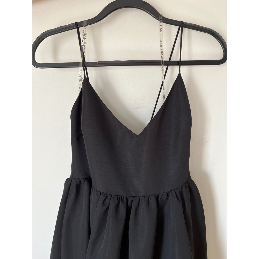 NEW Sachin & Babi Hadley V-Neck Back Bow Empire Gown Womens 10 Black - Picture 8 of 16